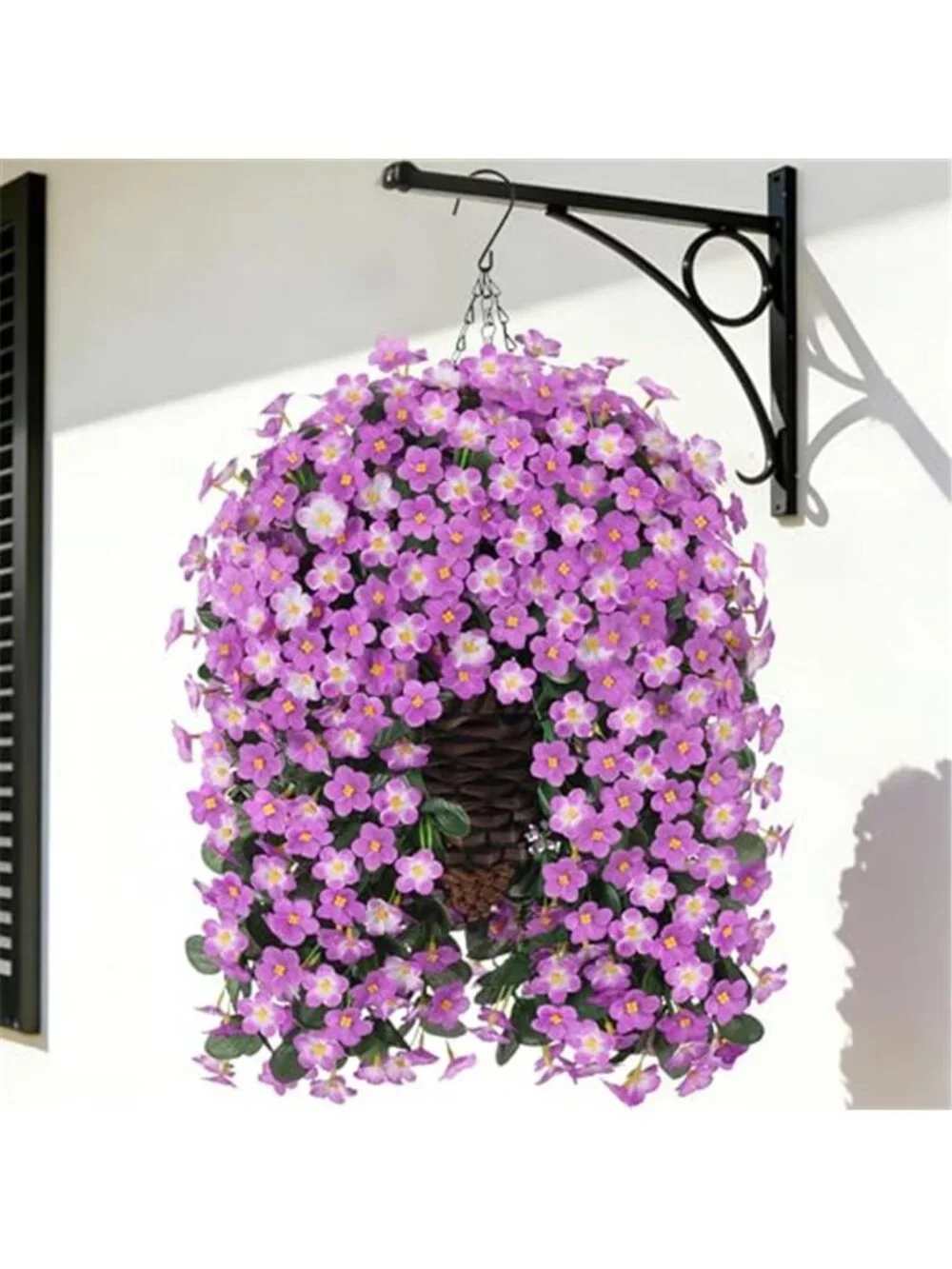 Artificial Hanging Flower Basket Silk Orchid Outdoor Porch Patio Garden Decor